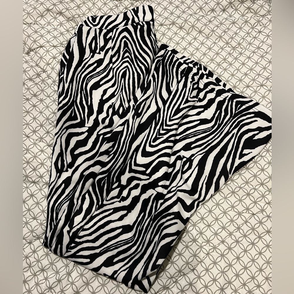 Flared zebra pants
